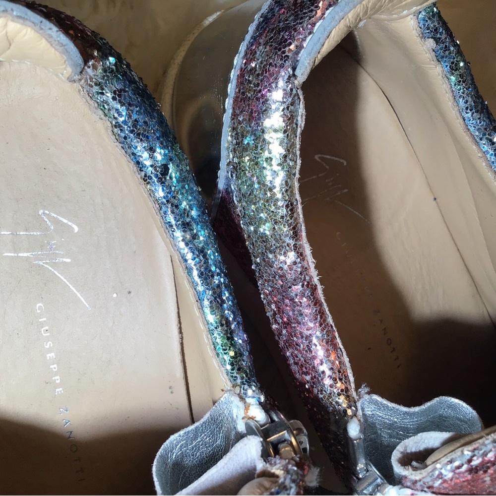 Giuseppe zanotti sparkle lace up sneakers size 9 - Picture 6 of 8